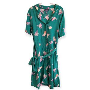 Modcloth Buttoned Belted Floral Shift Dress size L